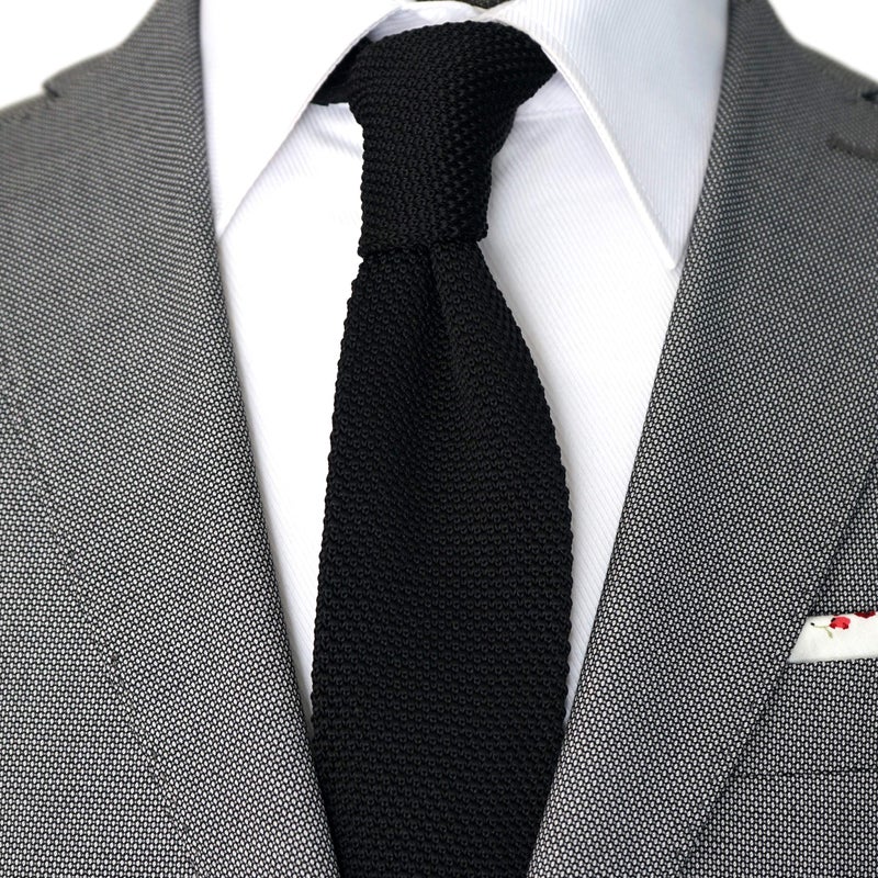 BELLUNO Skinny Knit NeckTies for Men, 4-PAK 2.2" Flat-end Smart Sock Ties - Image 4
